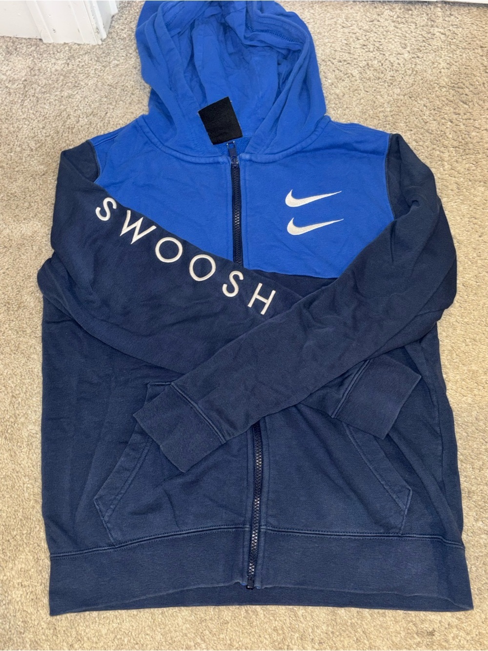 Nike Blue and Navy Swoosh Kids Hoodie & Joggers Set - Picture 6 of 7